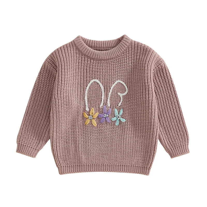 Boy's & Girl's Embroidered Knit Easter Bunny Sweaters