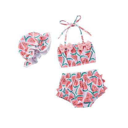 Toddler Newborn Baby Girls Bikinis Set Swimsuit Watermelon Print Swimwear Beachwear Clothes