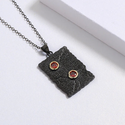 Black & Gold Style Separation Necklace Square Geometric Necklaces