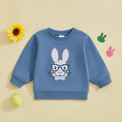 Girl's & Boy's Embroidered Easter Bunny Sweatshirts