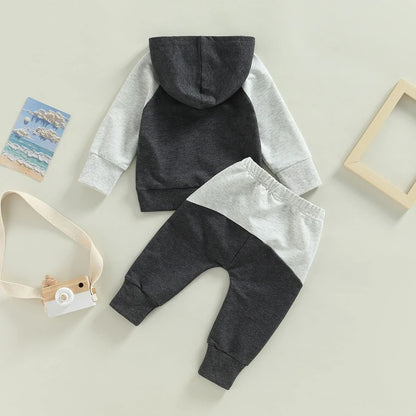 2-Piece Fall Outfits! Boy’s Long Sleeve Hooded Sweatshirts & Pants Sets