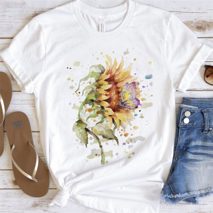 Artsy Tees & Watercolor Nature Animals & Flowers Short Sleeve T-shirts