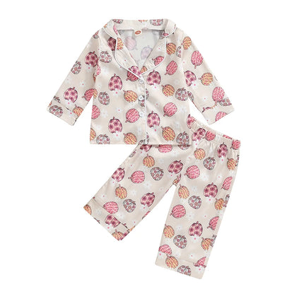 Halloween Pajamas! Girl’s Pumpkin Long Sleeve Tops & Pants Sets