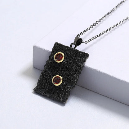 Black & Gold Style Separation Necklace Square Geometric Necklaces