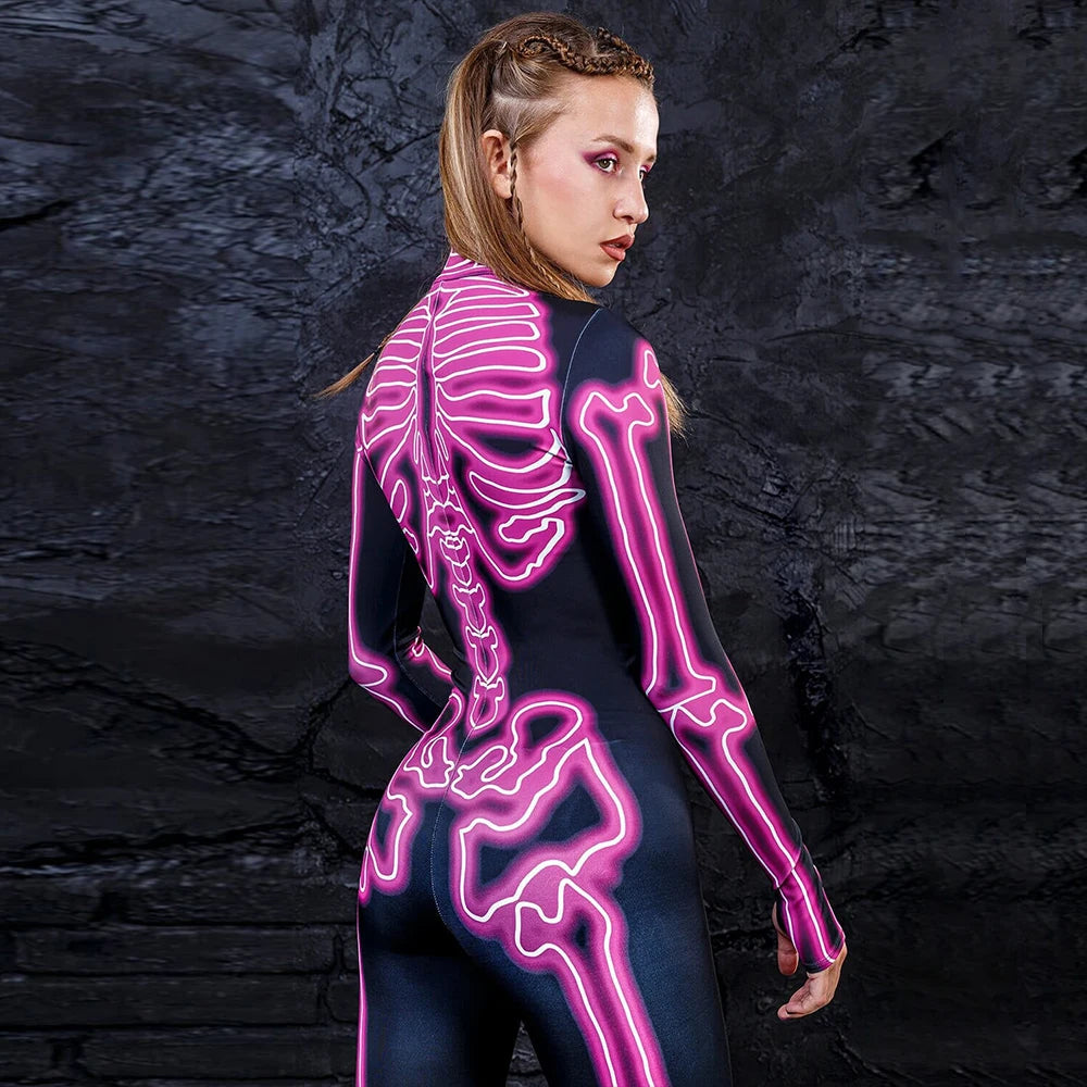 Skeleton Bodysuits! Full Adult One Piece Day of The Dead, Halloween, Costume Party, Cosplay