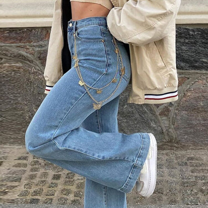 Y2K Retro Light Wash Denim Jeans