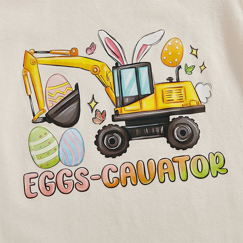 Boy's "Eggscavation" Excavator Easter T-Shirts