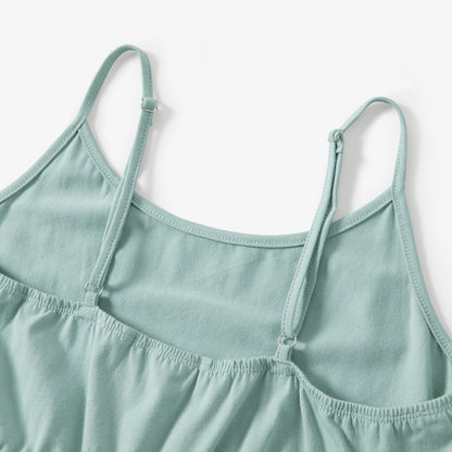 Family Matching! Embroidered Tulle Cami Strap Dresses & T-Shirts