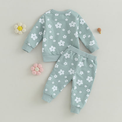 2-Piece Fall Outfits! Girl’s & Boy’s Long Sleeve Flower, Hoodies & Pants Sets