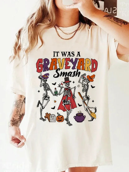 Halloween Tees! It Was A Graveyard Smash Skeleton T-Shirts