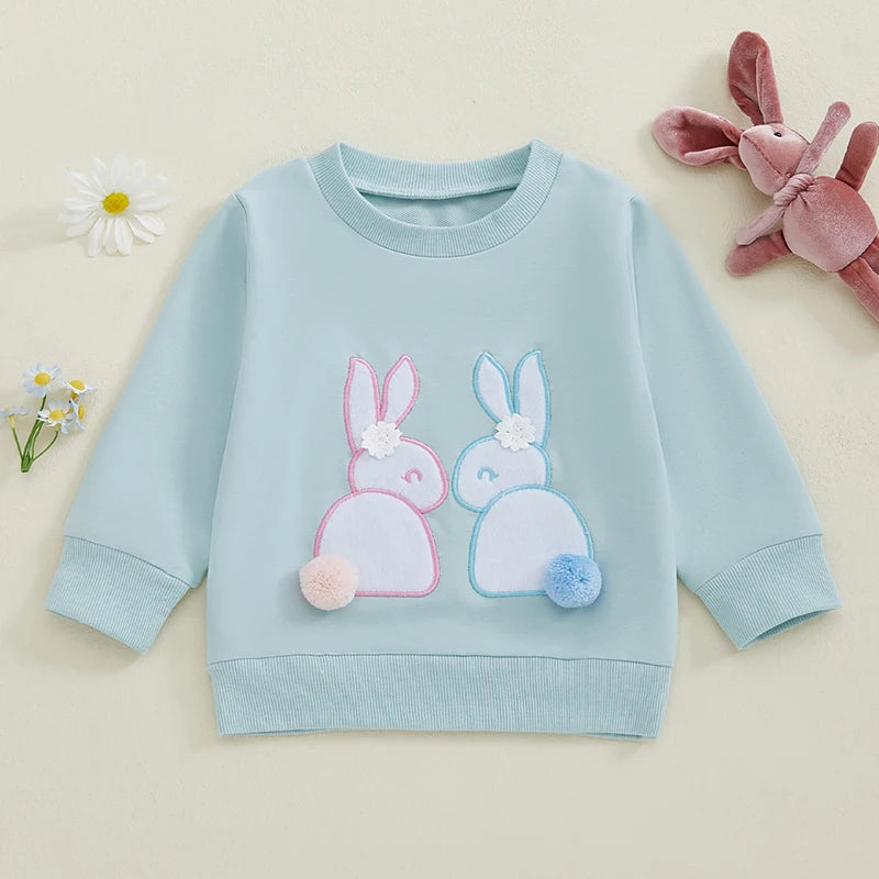 Boy's & Girl's Embroidered Easter Bunny Sweatshirts