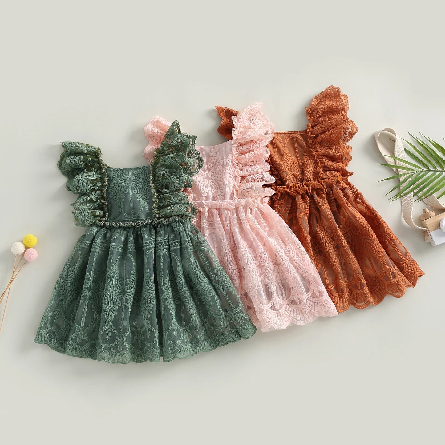 Girl's Sleeveless Ruffled Tulle Easter Dresses