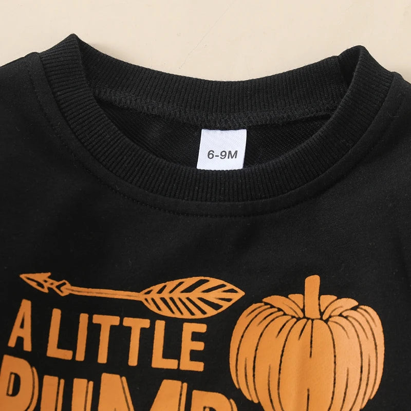 2-piece Halloween Sets! Boy's *A Little Pumpkin With A Lotta Spice* Sweatshirt & Sweatpants