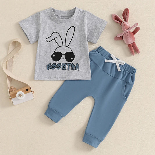 Boy's Easter Bunny T-Shirt & Pants Sets