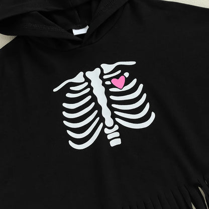 Halloween Cloaks! Girl’s & Boy’s Long Sleeve Skeleton Hooded Cloaks