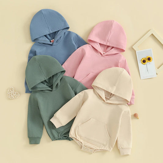 Boy's & Girl's Long Sleeve Hooded Sweatshirt Rompers
