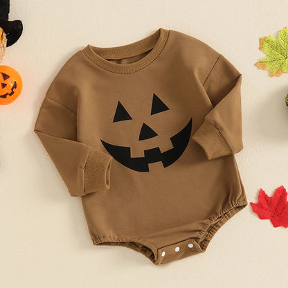 Girl's & Boy's Halloween Pumpkin Sweatshirt Onesies