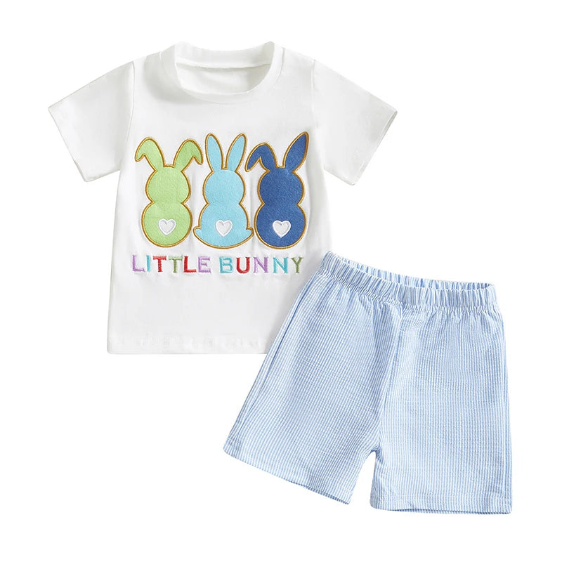 Boy's Easter Bunny T-Shirt & Shorts Sets