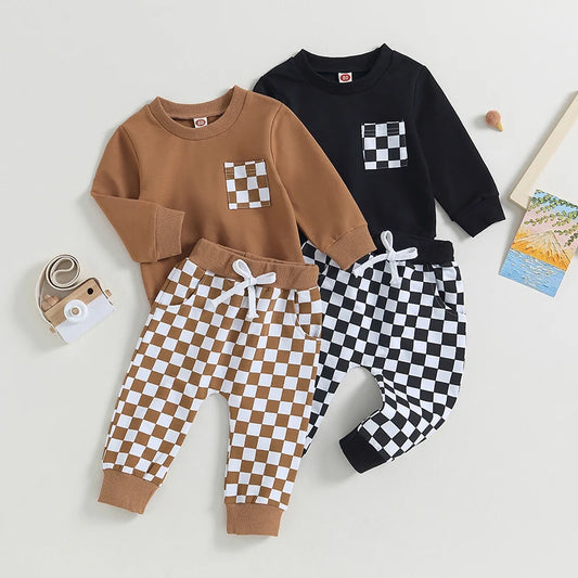 2-Piece Fall Outfits! Girl’s & Boy’s Long Sleeve Sweatshirt & Pants Sets