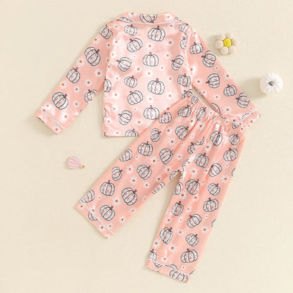 Halloween Pajamas! Girl’s Ghost, Pumpkin, Flower Tops & Pants Sets