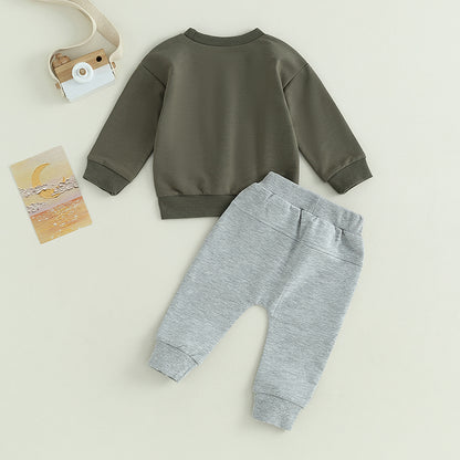 2-Piece Fall Outfits! Boy’s "Little Dude" Sweatshirt & Pants Sets