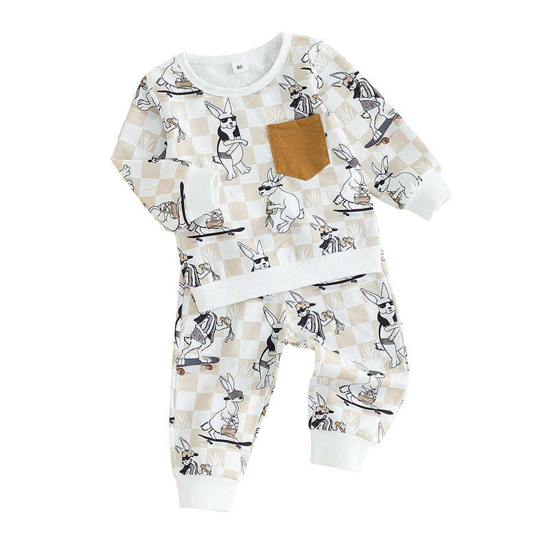 2-piece Fall Sets! Boy's & Girl's Bunny Sweatshirts & Sweatpants