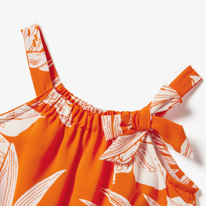 Family Matching! Orange Button-Up Hawaiian Style Shirts, Dresses & Rompers