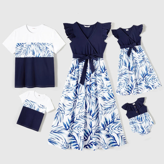 Family Matching! Palm Leaf Dresses, Rompers & T-Shirts