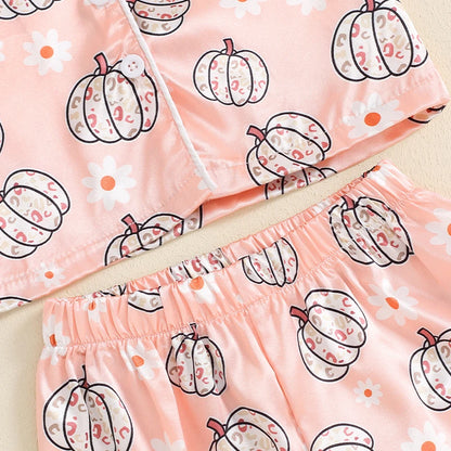 Halloween Pajamas! Girl’s Ghost, Pumpkin, Flower Tops & Pants Sets