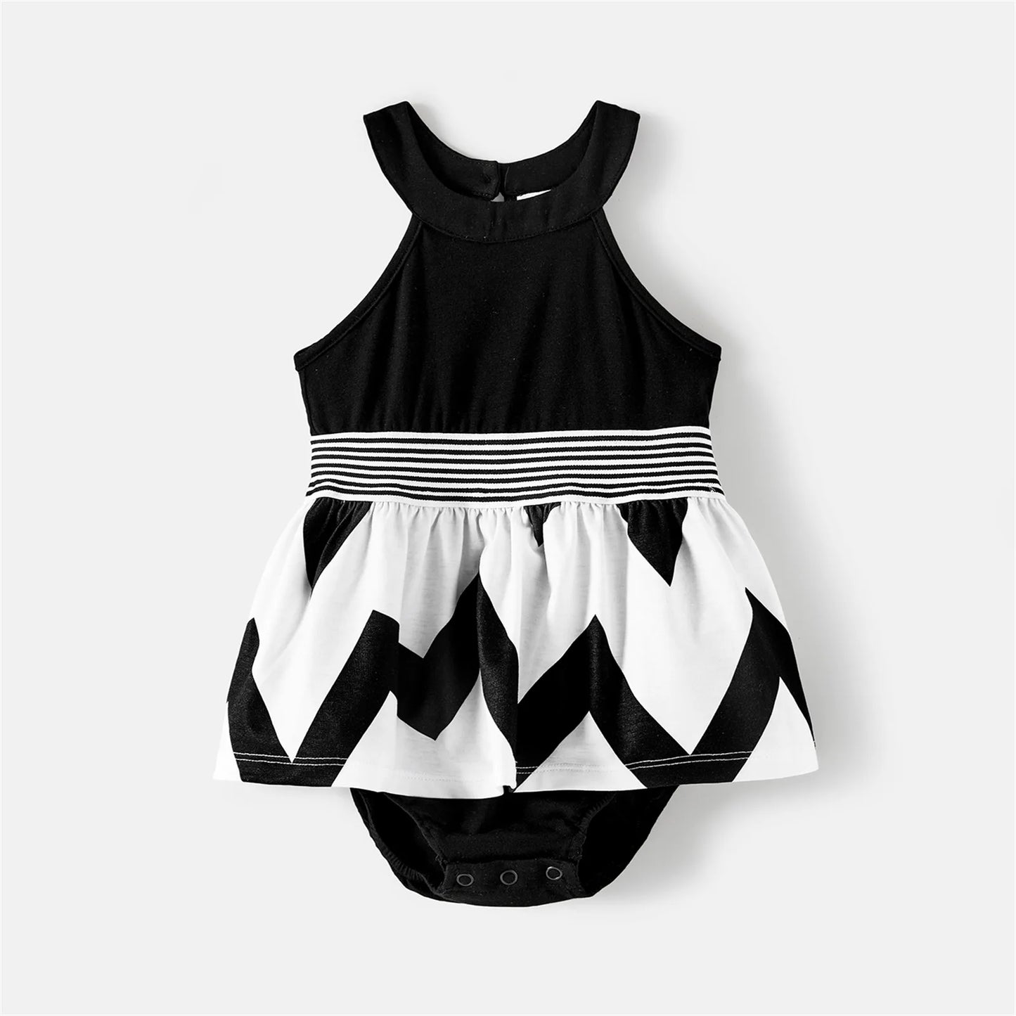 Family Matching! Chevron Striped Halter Dresses, Rompers & T-shirts