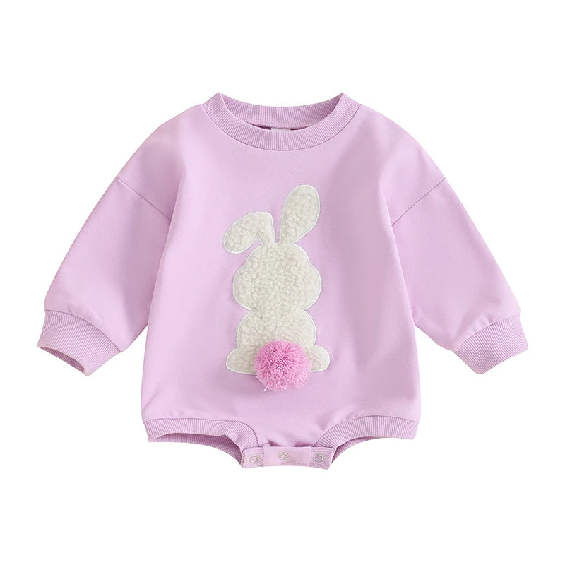 Boy's & Girl's Embroidered Easter Bunny Sweatshirt Onesies