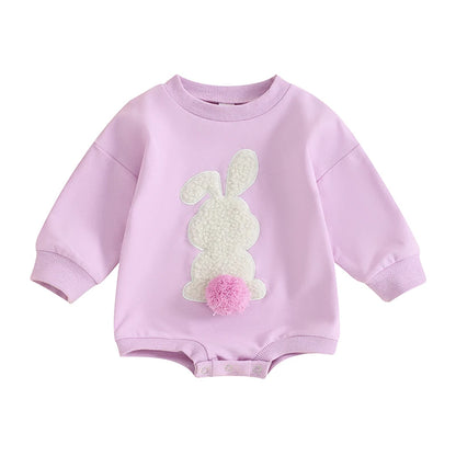 Boy's & Girl's Embroidered Easter Bunny Sweatshirt Onesies