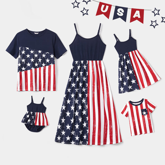 Family Matching! Independence Day Stars & Stripes Cami Flag Dresses, T-Shirts, Rompers