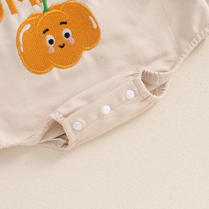 Halloween Outfits! Boy's & Girl's Embroidered "Little Pumpkin" Long Sleeve Fall Sweatshirts