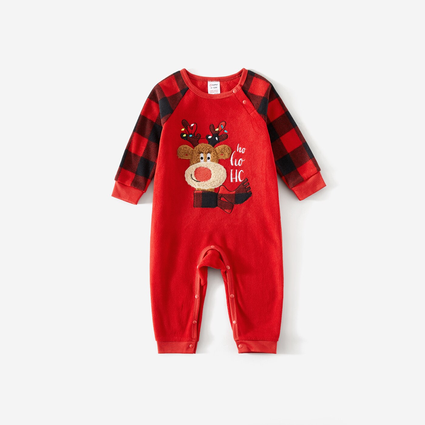 Family Matching! Plaid Christmas Reindeer Fleece Pajamas