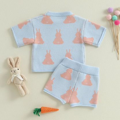 Girl's Easter Bunny T-Shirts & Shorts Sets