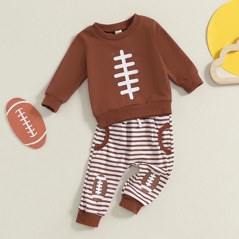 2-piece Fall Sets! Boy's Football Sweatshirts & Sweatpants