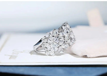 Petal Delight Crystal Zircon Ring