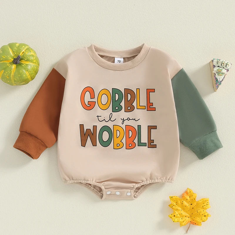 Girl's & Boy's Thanksgiving *Gobble til you Wobble* Sweatshirt Onesies