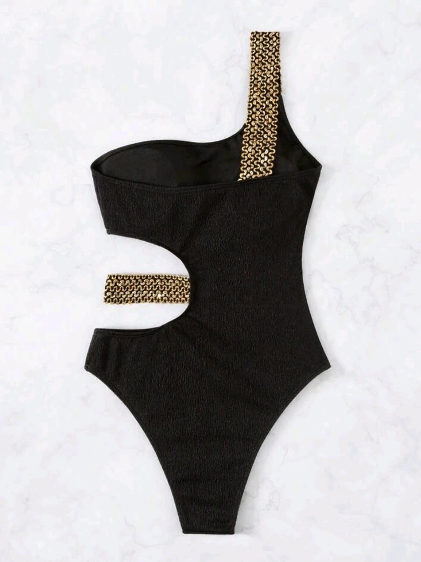 Single Shoulder Hollow Swimwear Push Up Black Swimsuit ForMonokini One Piece Summer Beach Bathing Suit