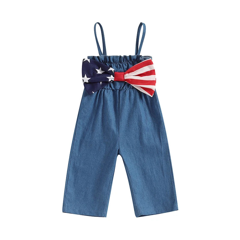 Girl's 4th of July Overall Jumpsuits