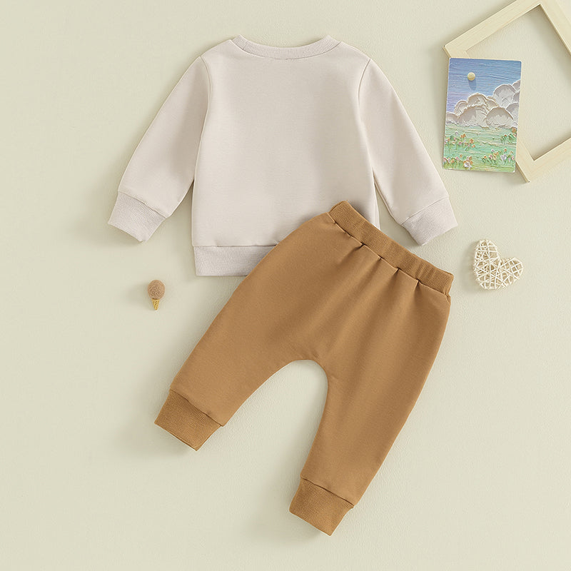 2-Piece Fall Outfits! Girl’s Long Sleeve Flower Sweatshirt & Pants Sets