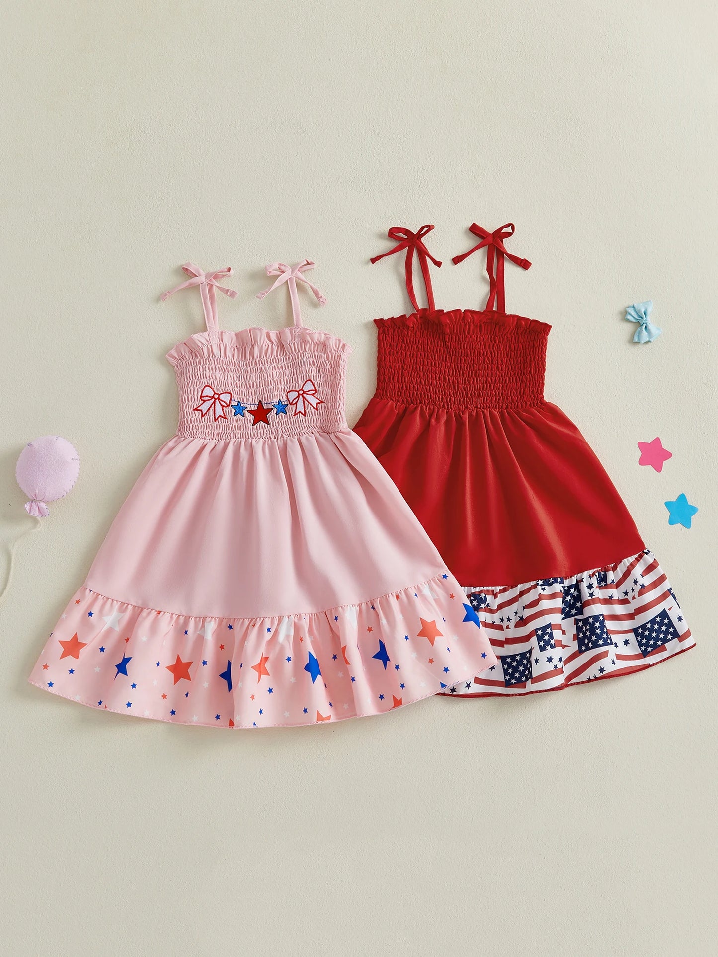 Girl's Sleeveless 4th of July Tank Dress