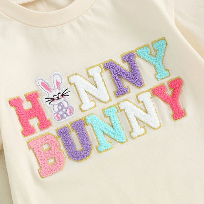 Girl's Embroidered Easter Overall Rompers