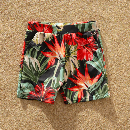Family Matching! Floral One Piece Swimsuits & Trunks