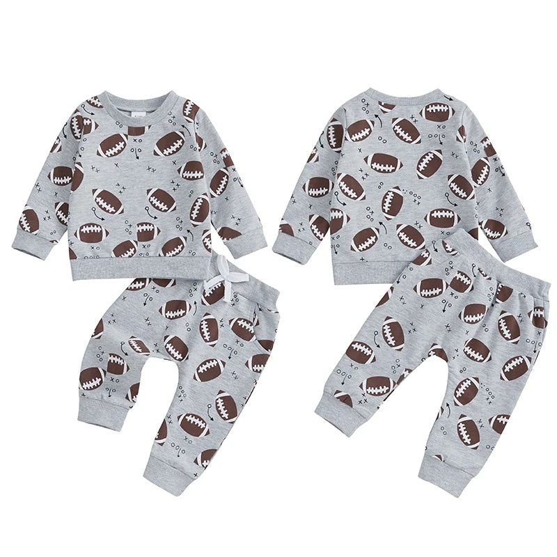 2-piece Fall Sets! Boy's Football Sweatshirts & Sweatpants