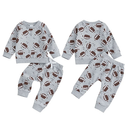 2-piece Fall Sets! Boy's Football Sweatshirts & Sweatpants