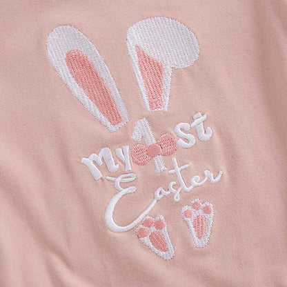 Girl's Embroidered Easter Bunny Onesies