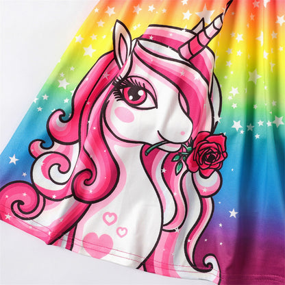 Girls Unicorn Star Colorblock Slip Dress