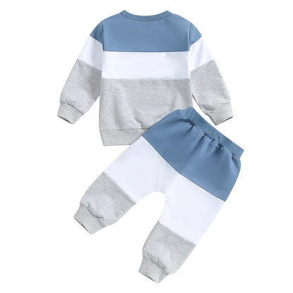 2-Piece Fall Outfits! Boy’s Long Sleeve Onesies & Pants Sets